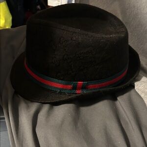 Black Fedora with Red and Green Band